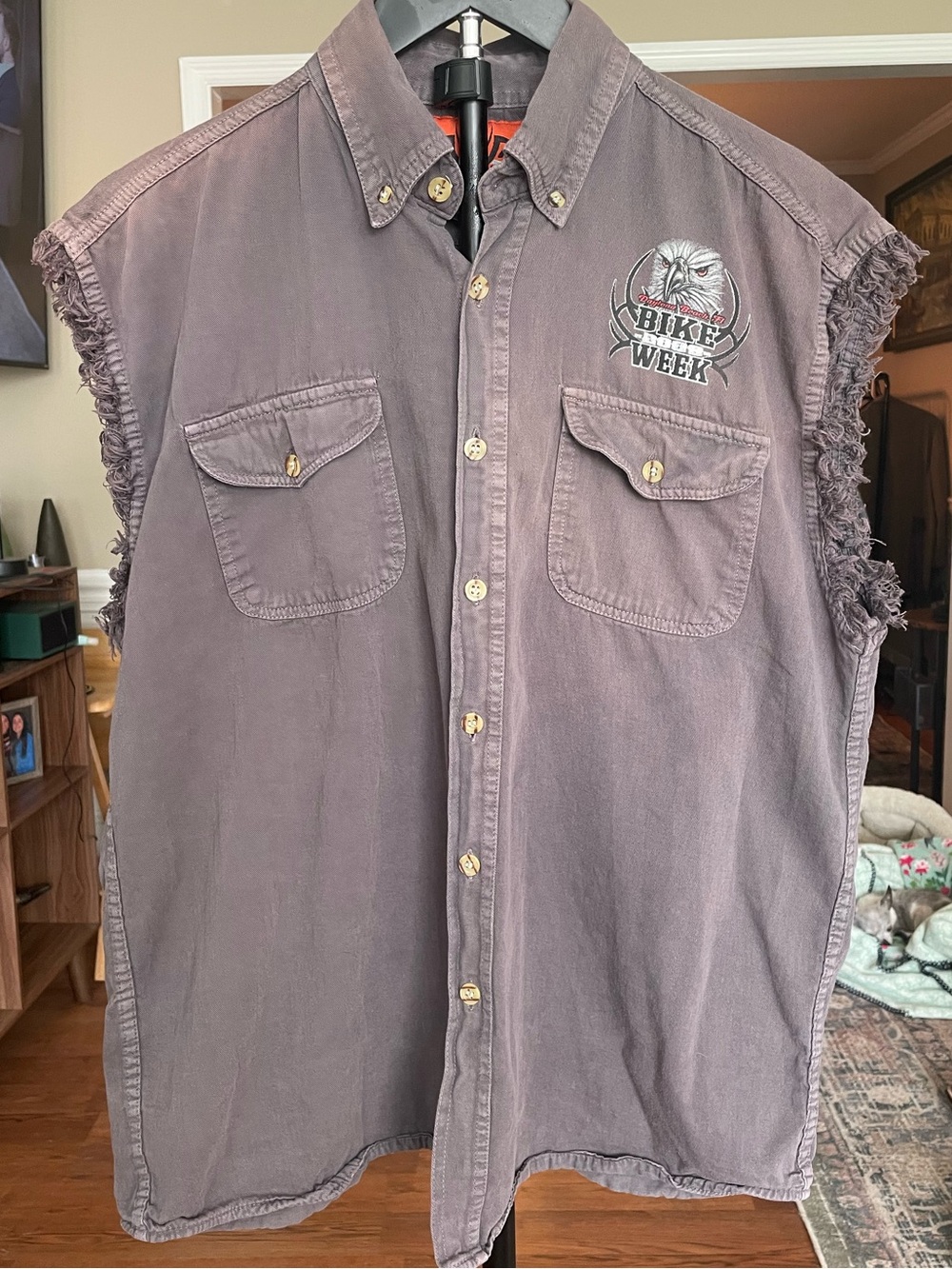 Daytona Beach Bike Week 2009 Plum Men’s Large Cut Off Vest